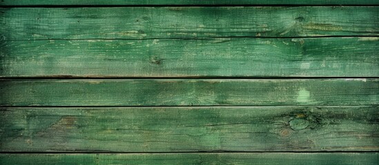 Fototapete - Fragment old green wooden fence Wooden texture Texture background Old wood painted surface. copy space available