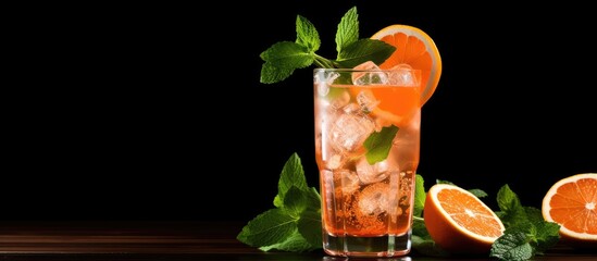 Aufkleber - Iced tea with mint and grapefruit Copy space