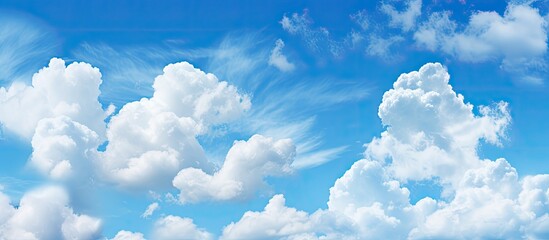 Poster - Background color blue sky and cloud. copy space available