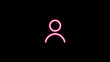 Neon User profile icon. neon glowing Person icon. flat style avatar person icons for user profile or login buttons.