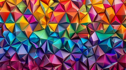 Poster - modern pattern featuring geometric triangles repeated in a mosaic style