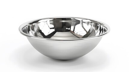 Wall Mural - Stainless steel bowl. Isolated on white background