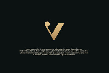 Wall Mural - logo letter v luxury abstract