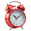 © shital - red alarm clock on white