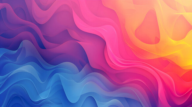 abstract creative background with fluid color shapes multicolored wavy paper layers.generative ai