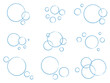 Soap doodle bubbles set. Water bubble collection. Simple hand drawn sketch sparkle round shape, vector graphic