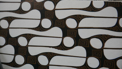 Poster - Texture, background, pattern. The fabric is black and white with a pattern of geometric figures.