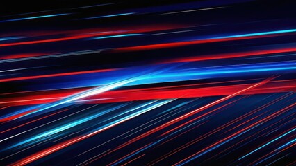 Speed dynamic background with rectangular shapes in motion forming texture, sport background, red and blu lined in dark space