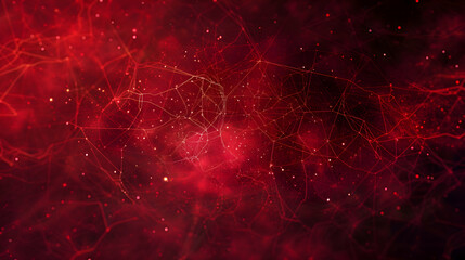 Abstract red simple dotted connection, red data social network background.generative Ai
