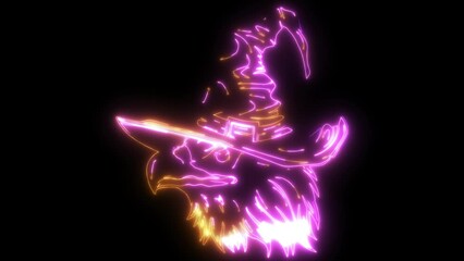 Poster - neon animation of Eagle Head