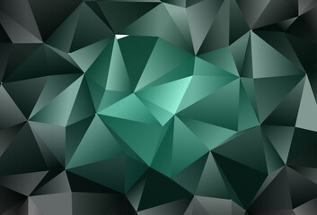 Poster - light green vector blurry triangle pattern.