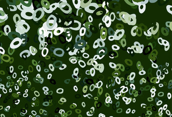 Poster - dark green vector template with circles.