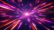 © Mark - Light motion speed effect modern illustration with abstract neon red and purple rays, circular centric motion on black background, perspective space travel route, explosion energy warp.