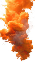 Wall Mural - soft orange ink cloud isolated on transparent or white background