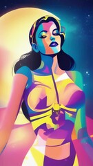 Wall Mural - universe meta human goddess spirit silhouette on galaxy space background, new quality colorful spiri