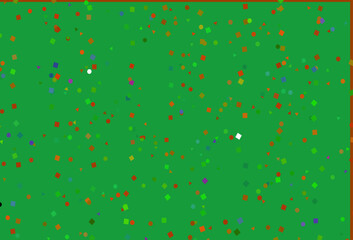 Poster - light multicolor, rainbow vector backdrop with lines, circles, rhombus.