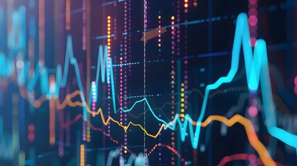 Wall Mural - Finance data exchange portrayed in a dynamic chart