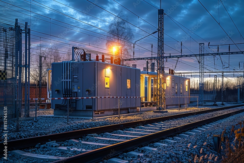 A Substation Equipped With Switchgear And A Transmission Transformer ...