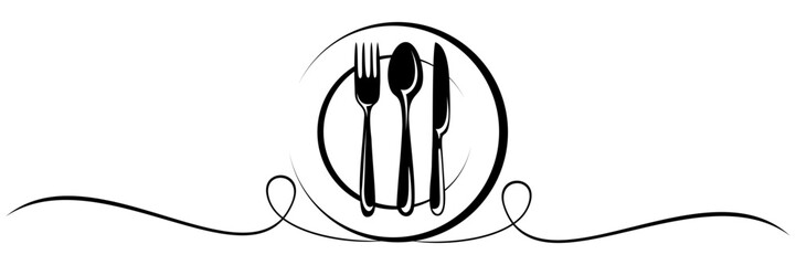 Wall Mural - cutlery silhouette vector