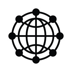 An icon of global network in modern style, ready to use vector