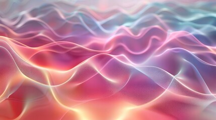 Wall Mural - Abstract digital fractal pattern. Blur wavy lines background. Horizontal background