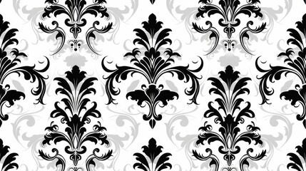 Poster - Black pattern on a white background Seamless design for fashion textiles wallpaper wrapping paper fabrics and home decoration Basic repeating pattern