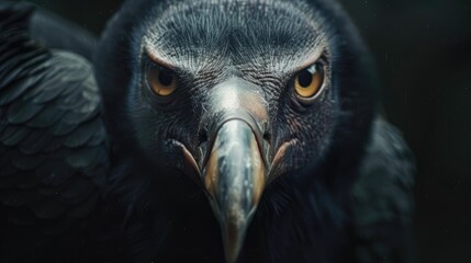 Canvas Print - Close up shot of a vulture staring into the camera