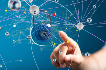 Poster - Personal data security Illustrates cyber data or information