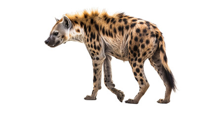 Wall Mural - Spotted hyena stands isolated on a transparent background