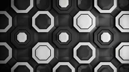 Poster - Modern hexagonal pattern with a stylish monochromatic design