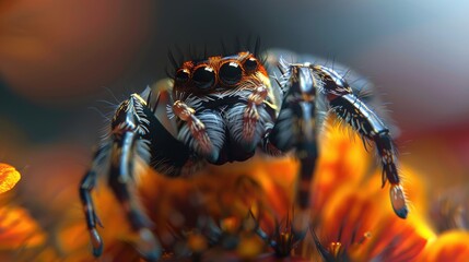 Sticker - Extreme close up of a jumping spider