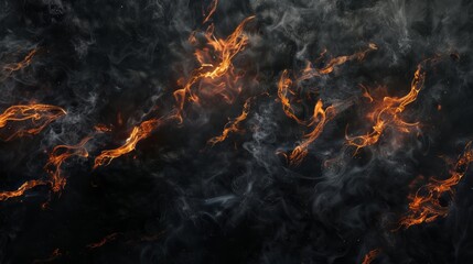 Wall Mural - Black grudge flame background.