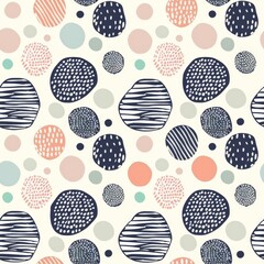 Wall Mural - Modern Geometric Dots and Stripes Pattern Design