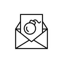 Poster - Spam mail outline icons, minimalist vector illustration ,simple transparent graphic element .Isolated on white background