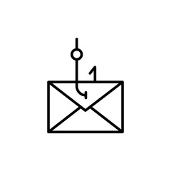 Poster - Bait mail outline icons, minimalist vector illustration ,simple transparent graphic element .Isolated on white background
