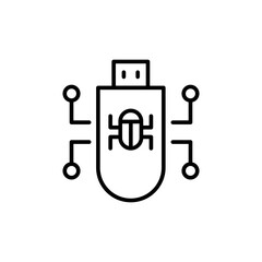 Poster - Malware drive outline icons, minimalist vector illustration ,simple transparent graphic element .Isolated on white background