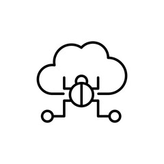 Poster - Cloud malware outline icons, minimalist vector illustration ,simple transparent graphic element .Isolated on white background