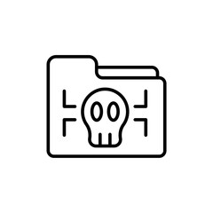 Poster - Folder malware outline icons, minimalist vector illustration ,simple transparent graphic element .Isolated on white background