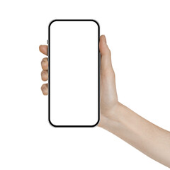 a phone  in a hand on a transparent background in PNG format