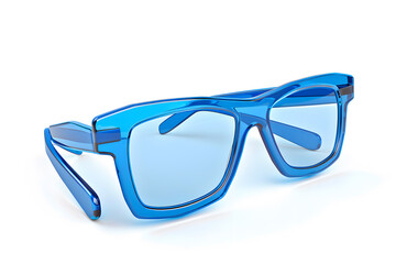 Canvas Print - 3d Glasses with Blue Frames isolated on white background