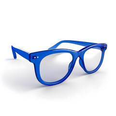 Sticker - 3d Glasses with Blue Frames isolated on white background