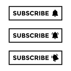 Poster - Subscribe button icon in simple style. Subscription elements