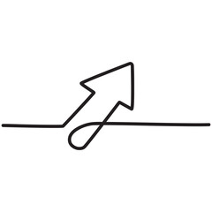Canvas Print - Arrow, line continuous drawing vector. Continuous outline of a Arrow