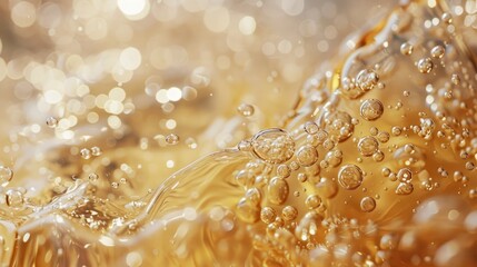 Poster - Close up view of sparkling water with shimmering bubbles