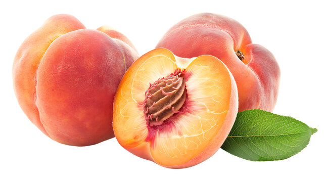 peaches isolated on transparent background