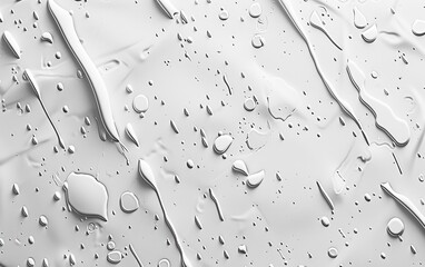 Abstract white textured background with scattered droplets and blotches.