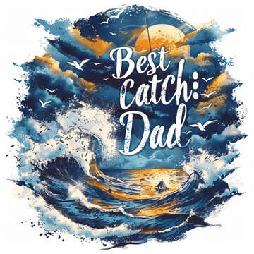Father's Day celebration background adorned with a gift box mug calendar mustache heart shape