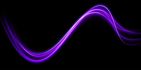 Wall Mural - Blue glowing shiny lines effect vector background. Luminous white lines of speed. Light glowing effect. Light trail wave, fire path trace line and incandescence curve twirl.