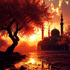 Wall Mural - Beautiful mosque photo