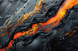 Black lava molten texture.